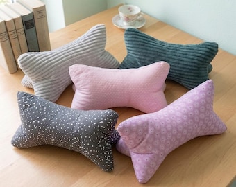 Leseknochen Kissen Cord und Baumwolle - Weiches Nackenkissen Buchstütze - Geschenk für Bücherliebhaber-Tablethalter Sofa-Handmade in Germany