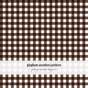 Motif vichy marron chocolat | Papier numérique sans raccord style ferme automnale (PNG, téléchargement numérique)