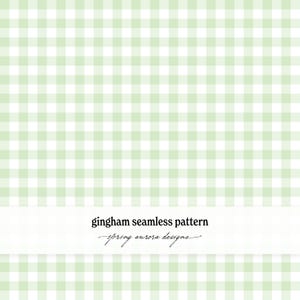Pale Green Gingham Pattern | Baby Shower Gingham Plaid Seamless Digital Paper  (PNG, Instant Download)