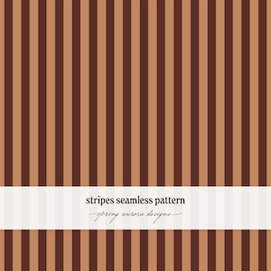 Diseño de rayas terracota y marrón / Papel digital sin costuras con estampado de rayas otoñales (PNG, descarga instantánea)