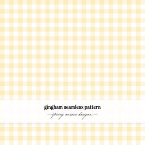 Pale Yellow Gingham Pattern | Pastel Seamless Digital Paper for Baby Showers (PNG, Digital Download)