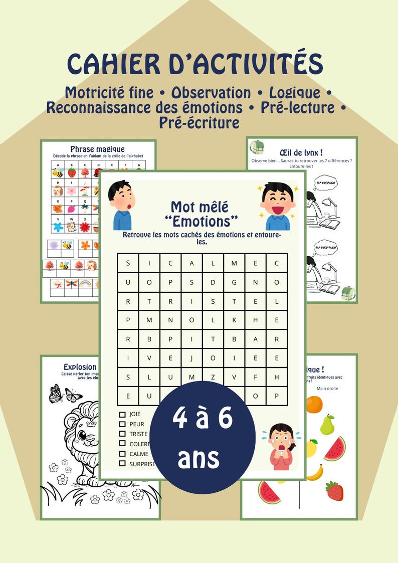 Fun Activity Booklet for 4-6 Year Olds / Printable / Educational Games