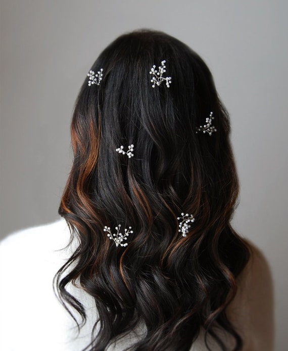 Bridal Baby S Breath Hairpins Wedding Pearl Hairpieces Etsy