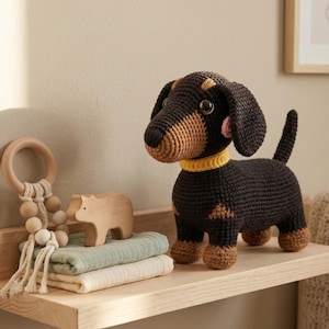 Dackel Häkelanleitung – Amigurumi Sausage Dog PDF | Einfache Hundehäkelanleitung | Dackel Plüschtier Plüschtier