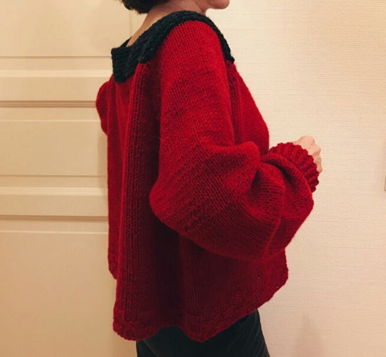 oversized 100/% wool hand knitted grey lemon