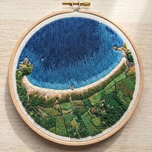 Karelia Taiga River Embroidery Kit | Russia Wilderness Travel Souvenir | Beginner Friendly DIY Craft Gift