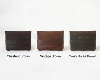Personalized Slim Leather Wallet Custom Card Holder Minimalist Front Pocket Wallet Hand Stitched Vintage Coin Purse Driver License Case