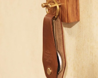 Handmade Leather Key Organizer, Italian Veg Tanned, EDC Key Holder, Quiet Pocket Key Case, Solid Brass Hardware, Men's Groomsmen Gift
