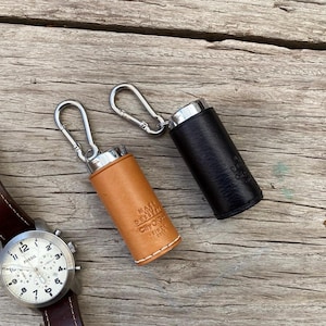 Handgjord läderficka-askfat, luktsäker reseaskpåse med kärna av zinklegering, vintage EDC-rökare, present till marskalksbrudgummar