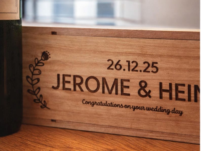 Personalised Engraved Wooden Wine Box – Custom Wine Gift for Any ...