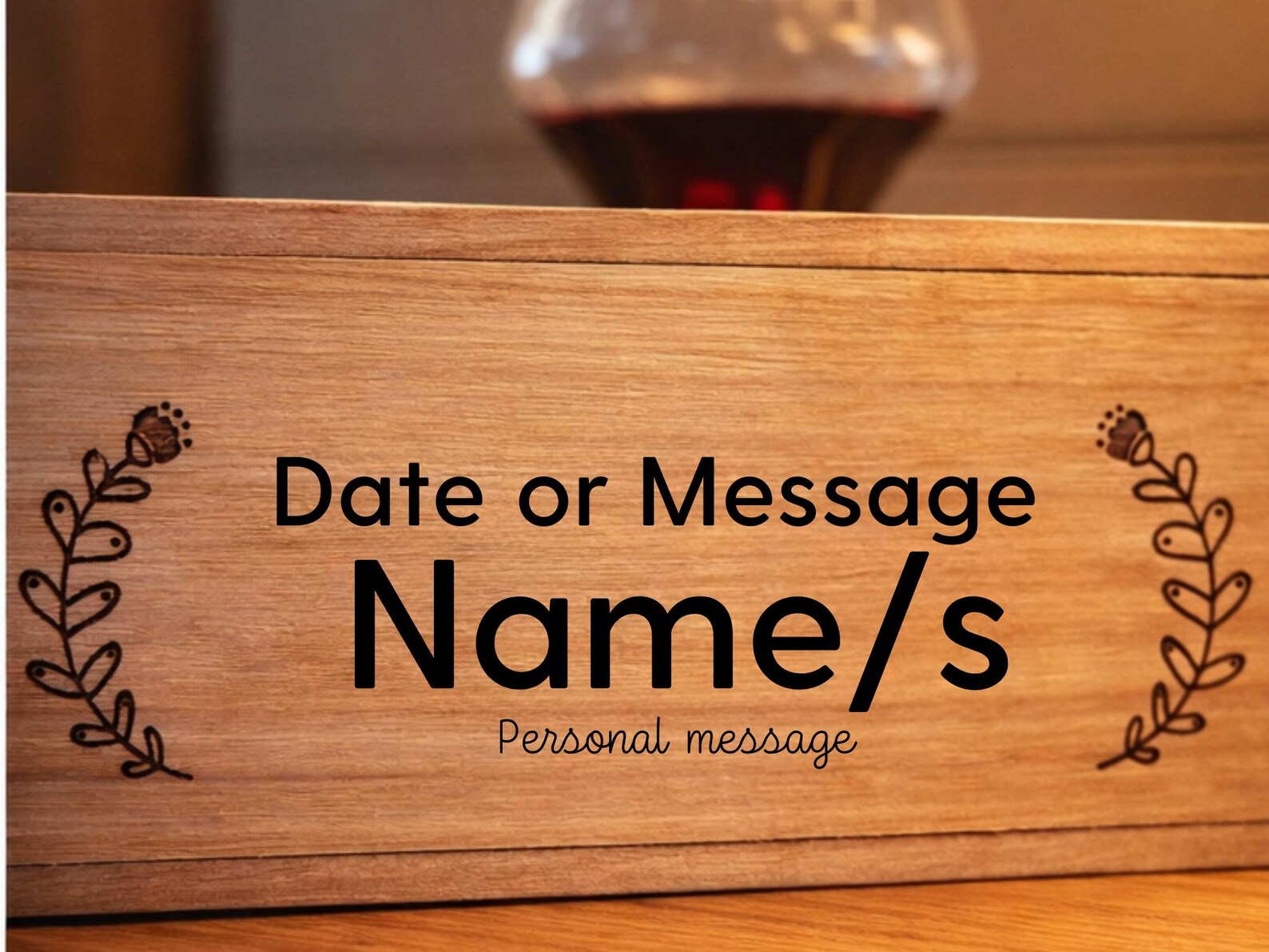 Personalised Engraved Wooden Wine Box – Custom Wine Gift for Any ...