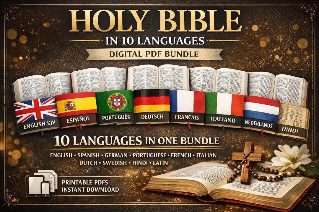 Holy Bible 10 Languages Bundle – Multilingual PDF (digital Download) - Etsy