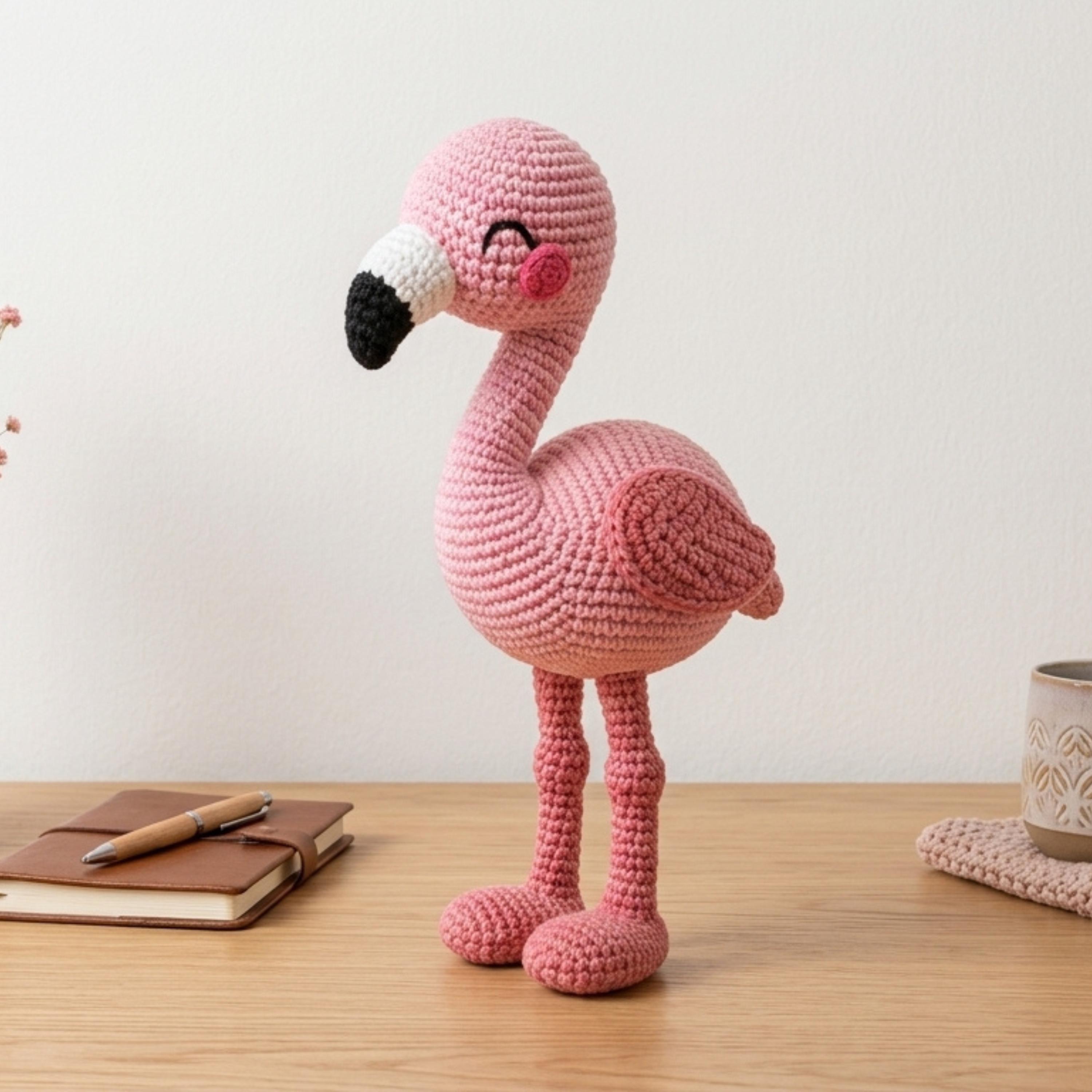 30 Chenille Yarn Crochet Patterns for Soft Plushies, Cozy Decor, and Cute Gifts 14 Pink Flamingo Amigurumi Pattern