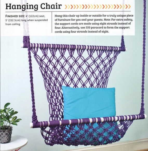Pdf Macrame Pattern Hanging Chair Hammock Instant Download