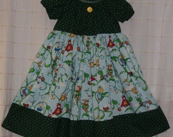 Peasant Dress Old Fashioned Girls Peasant Dress, Country Style for Fall. Size 6/7 childs, Mother Goose Storybook