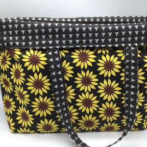 Reusable Large Shopping Tote bag, Sunflowers