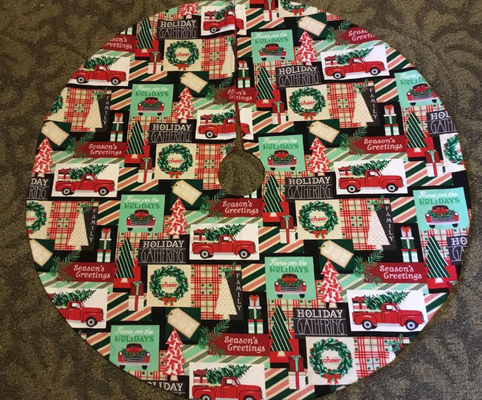 New Handmade Country Red Pickup Truck Christmas tree skirt Etsy