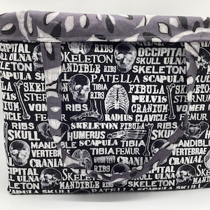 Reusable Reversible Large Shopping Tote Bag Skulls, Body Parts, Anatomy