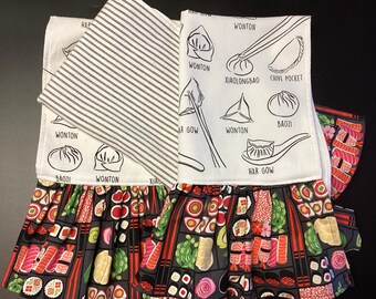 Hanging Kitchen Towels, Sushi with ruffles