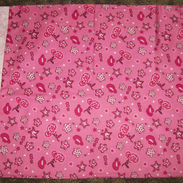 Vintage Style Pink Cowgirl Rodeo Standard Pillowcase