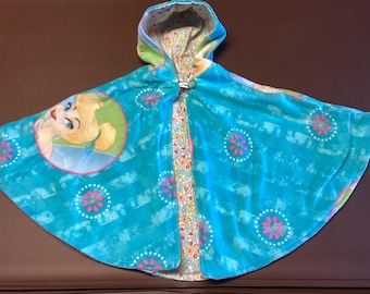 Childs Princess cloak, Girls hooded cape, Car seat poncho, Fits kids size 5,6,7