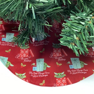 New Handmade  Christmas tree skirt 20&quot; or 35&quot;  diameter, &quot;Made with Star Wars Licensed Fabric&quot;