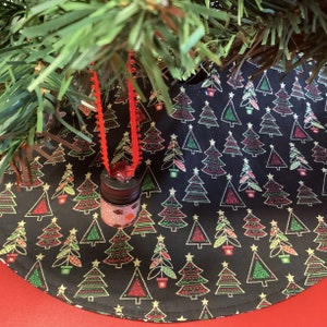 Handmade Christmas Holiday tree skirt Glitter Trees  20&quot; in diameter