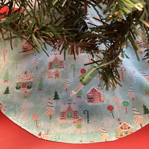 Handmade New Gingerbread Houses with Glitter Christmas 20" tabletop &  35" diameter Holiday tree skirt