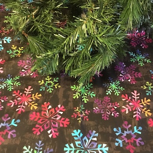 New Tie Dye Snowflakes 37” diameter Christmas tree skirt