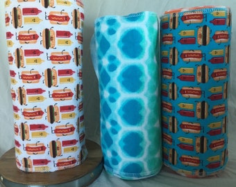 UnPaper Towels 12-Reusable Paperless Paper Towels-Eco Friendly-Kitchen designs 10x14 Picnic Hamburger and hotdogs towels