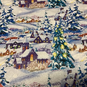 Handmade New Fancy Glitter Christmas Village  Christmas 20&quot; mini and 35&quot; diameter Holiday tree skirt