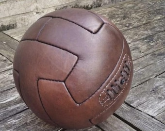 Vintage 1930s Leather Soccer Ball T-Panel Style Handmade 100% Leather World Cup