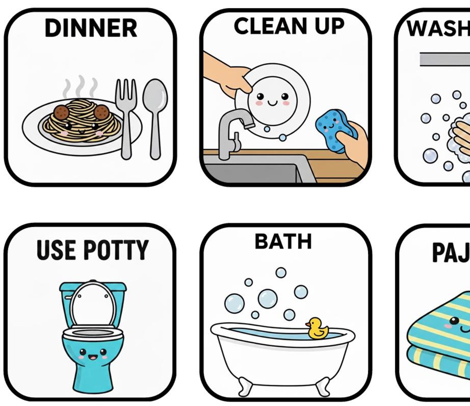 Evening Routine Visual PECS - Etsy