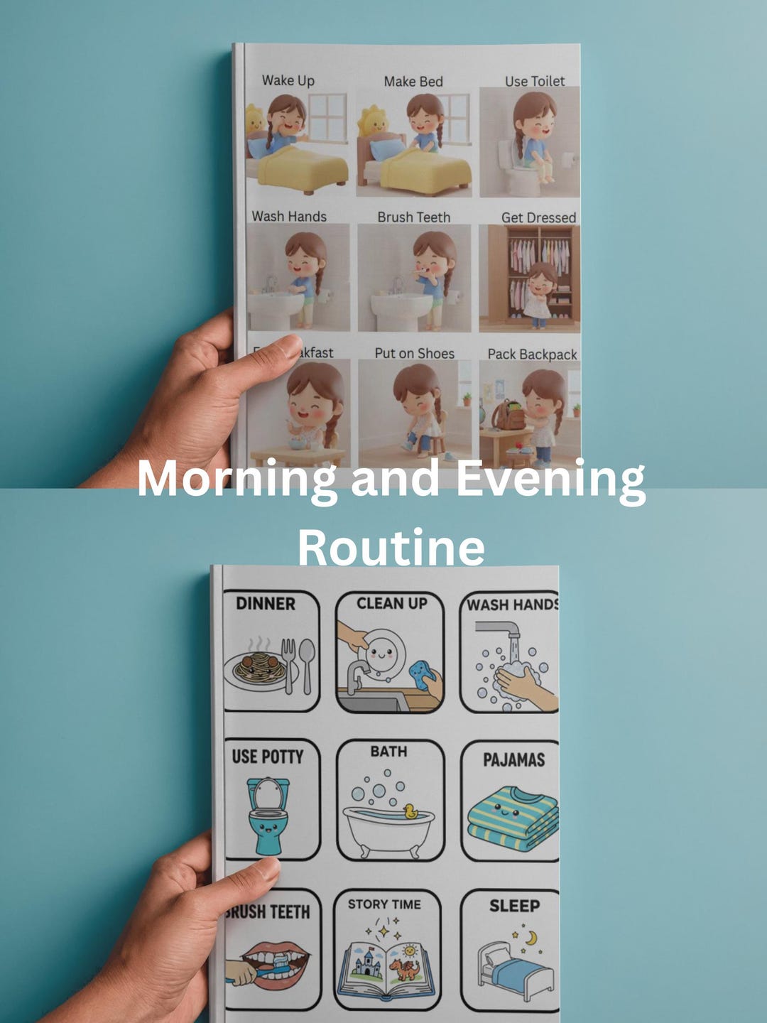 Morning & Evening Routine Visual PECS Bundle | 27 Printable Cards ...