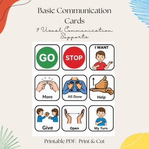 Basic PECS Communication Cards | Autism Visual Supports, Speech Therapy (Printable PDF)