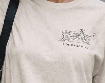 Camiseta de motociclista, regalo de San Valentín para moteros, diseño minimalista de arte lineal.