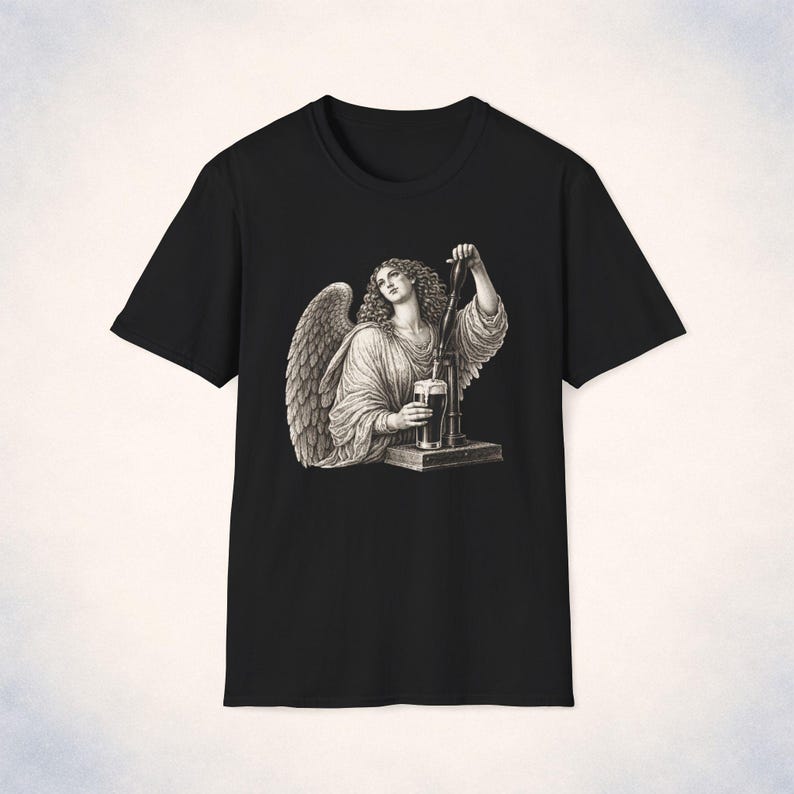 Vintage Angel Guinness T-Shirt, Renaissance Art Shirt, Vintage Graphic Tee image 7