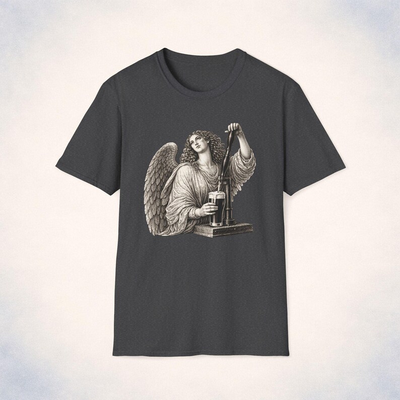 Vintage Angel Guinness T-Shirt, Renaissance Art Shirt, Vintage Graphic Tee image 4