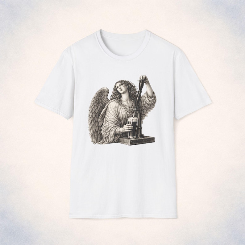 Vintage Angel Guinness T-Shirt, Renaissance Art Shirt, Vintage Graphic Tee image 5