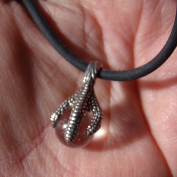 Sterling Silver Dragon's Claw Crystal Pendant - image 4