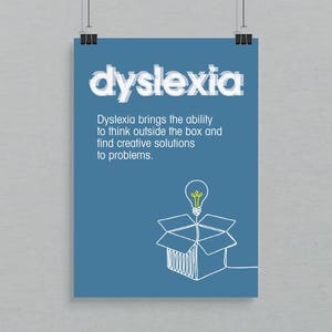 Dyslexia definition print, printable affirmation cards, therapist office decor, medical poster print, positive statement, speach therapy