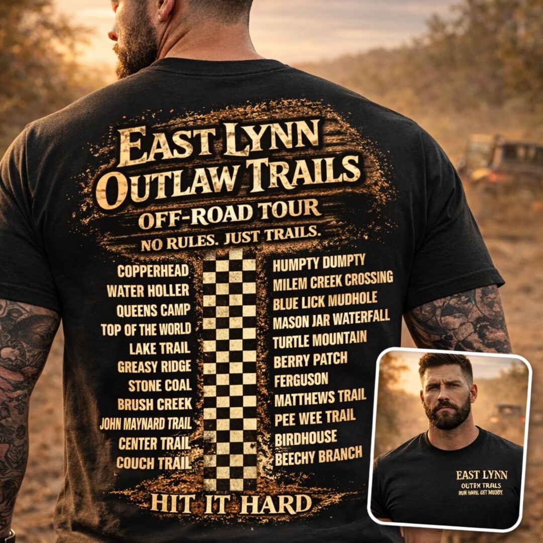 Mens East Lynn Outlaw Trails Shirt | Side by Side UTV ATV Tee | off ...