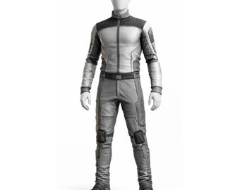 Futuristic Grey Tactical Suit for Men