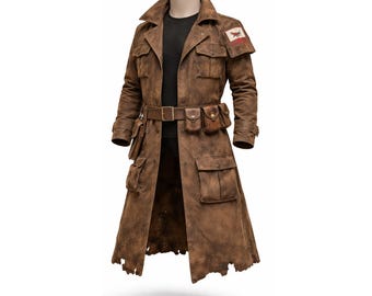 Fallout NCR Ranger Inspired Coat – Brown Distressed Tactical Duster coat Cosplay Outfit