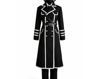 Black Military Coat Cosplay, Gothic Long Trench Outfit,