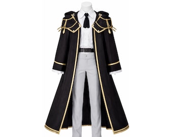 Black Gold Mage Cloak Anime Wizard Cosplay Outfit