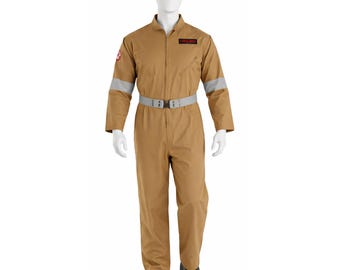 Tan Utility Jumpsuit Costume with Belt – Industrial Worker Style Outfit