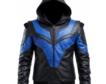 Superhero Cosplay Jacket – Black Blue Hooded Costume Jacket