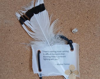 Inspirational Friendship Sign w Feather for Difficult Moments