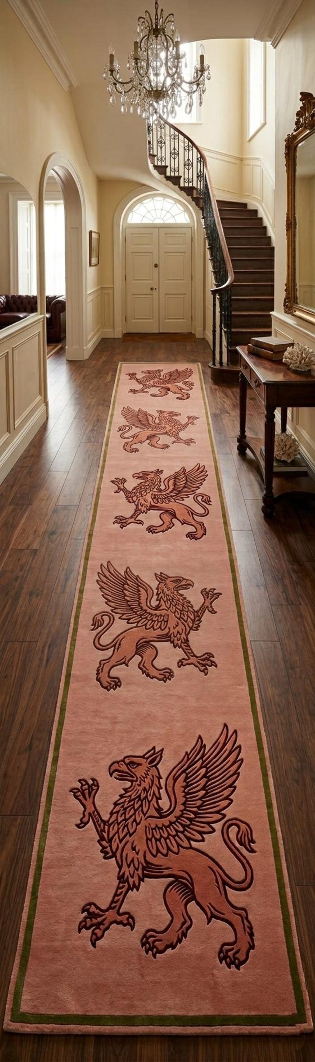 Griffin Mythical Creature Rug, Hand Tufted Wool Area Rug, Fantasy Art ...